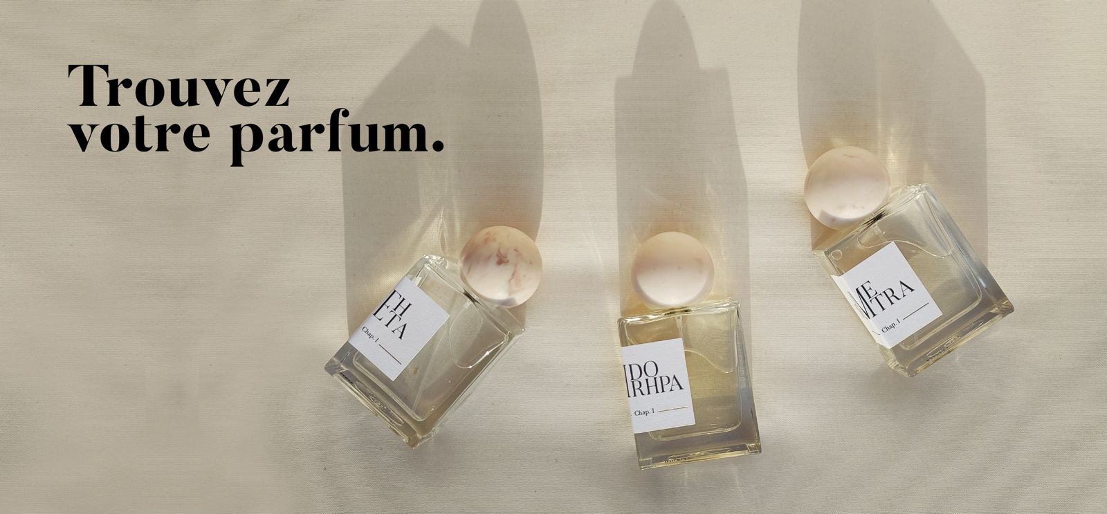 parfums posés à plat